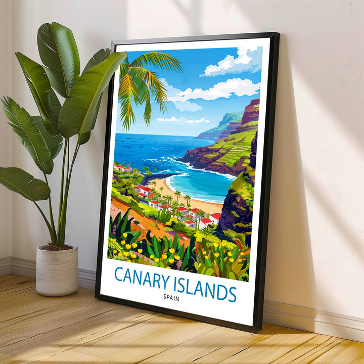 Canary Islands Travel Print Wall Decor Wall Art Canary Islands Wall Hanging Home Décor Canary Islands Gift Art Lovers Spanish Art Lover Gift