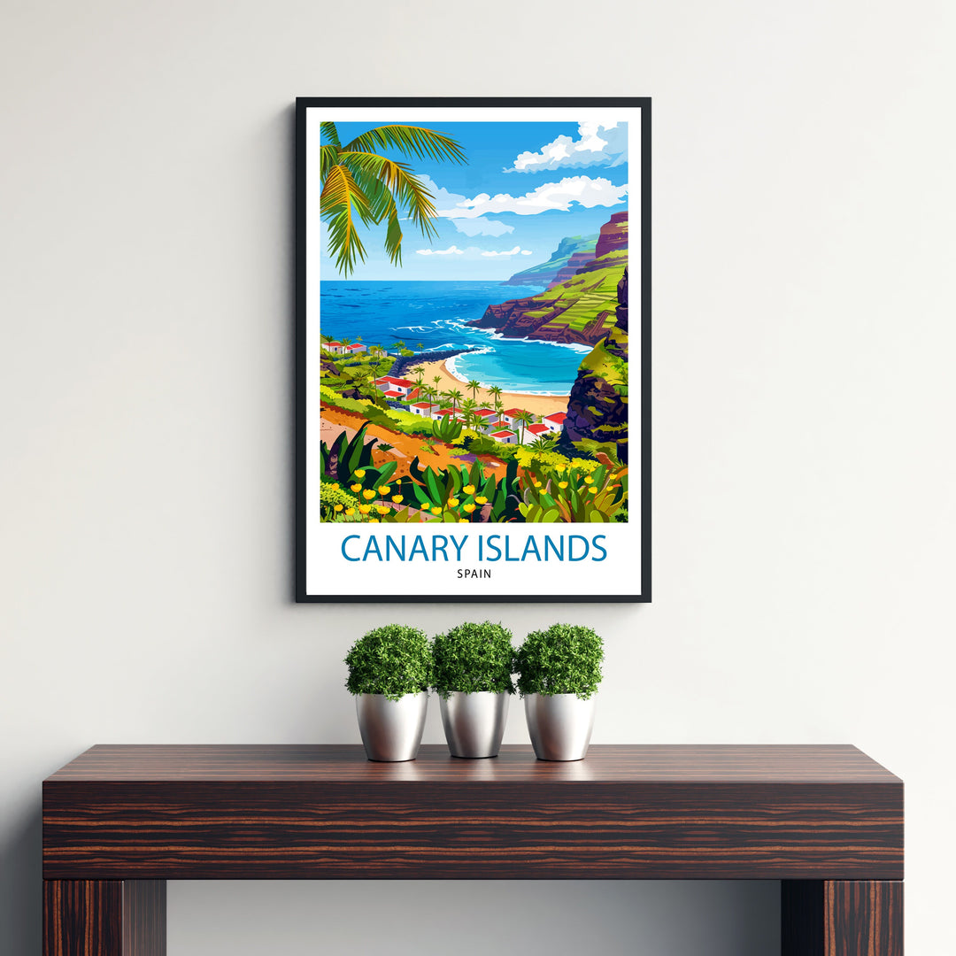 Canary Islands Travel Print Wall Decor Wall Art Canary Islands Wall Hanging Home Décor Canary Islands Gift Art Lovers Spanish Art Lover Gift