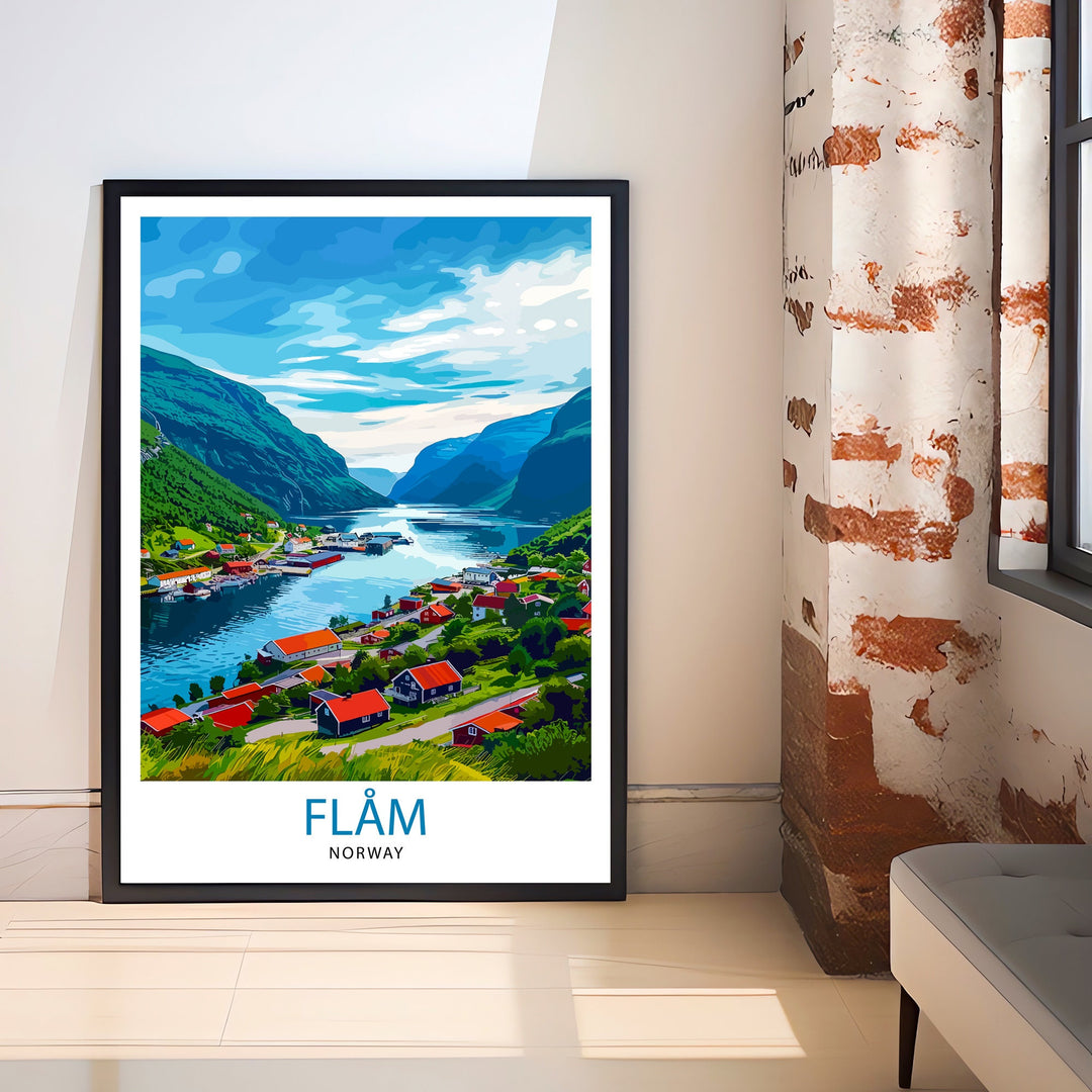 Flam Norway Travel Print Wall Decor Wall Art Flam Wall Hanging Home Décor Flam Gift Art Lovers Norwegian Art Lover Gift Print Art