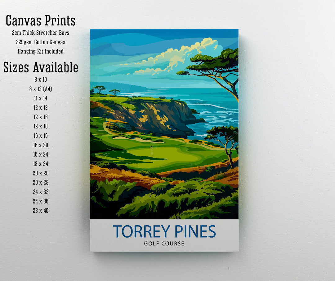 Torrey Pines Golf Course California Travel Print Wall Decor Wall Art Torrey Pines Wall Hanging Home Décor Torrey Pines Gift Art Lovers