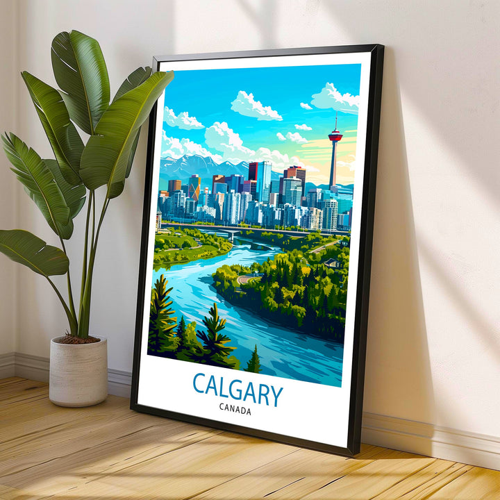 Calgary Canada Travel Print Wall Decor Wall Art Calgary Wall Hanging Home Décor Calgary Gift Art Lovers Canadian Art Lover Gift Print Art