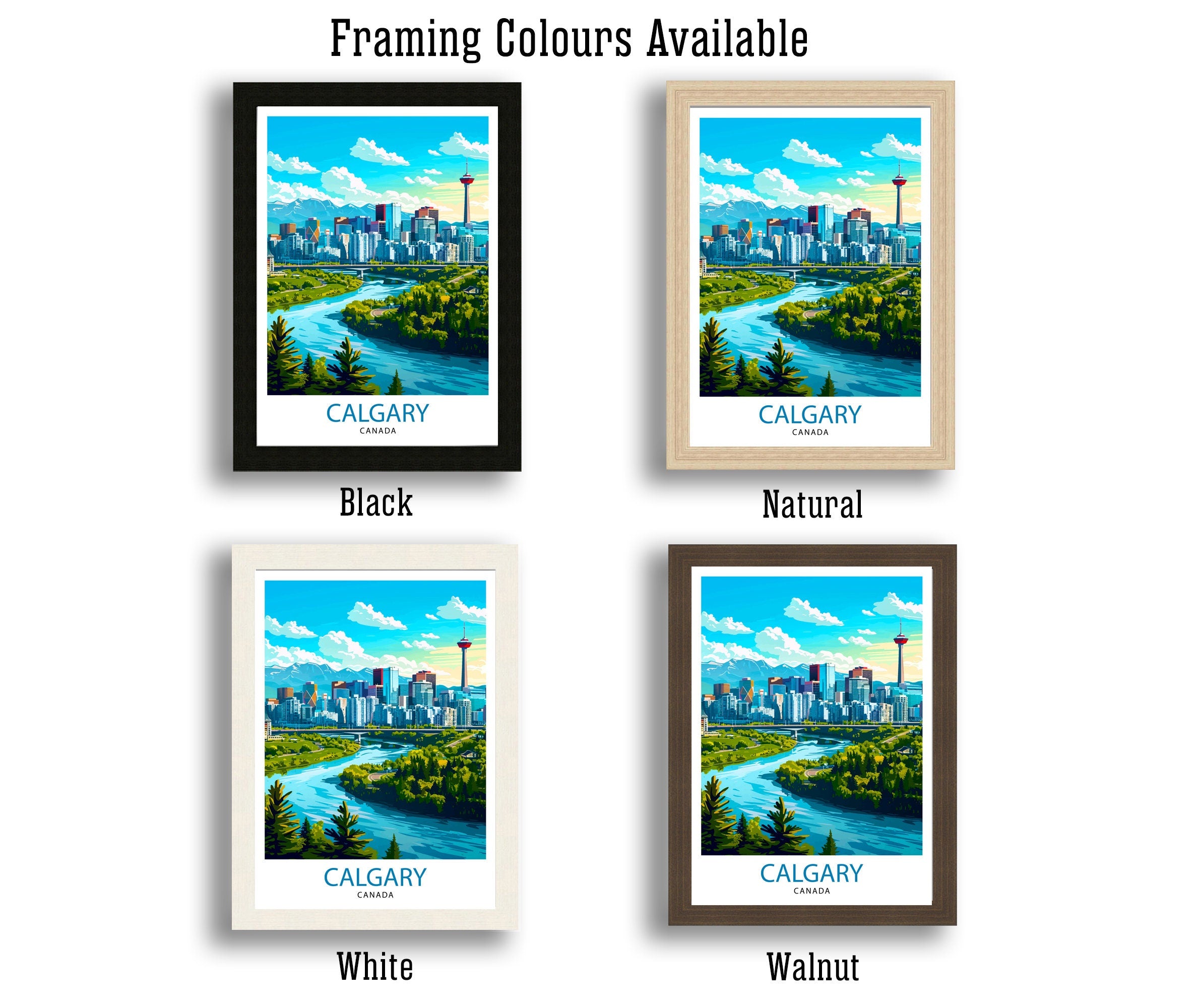 Calgary Canada Travel Print Wall Decor Wall Art Calgary Wall Hanging Home Décor Calgary Gift Art Lovers Canadian Art Lover Gift Print Art
