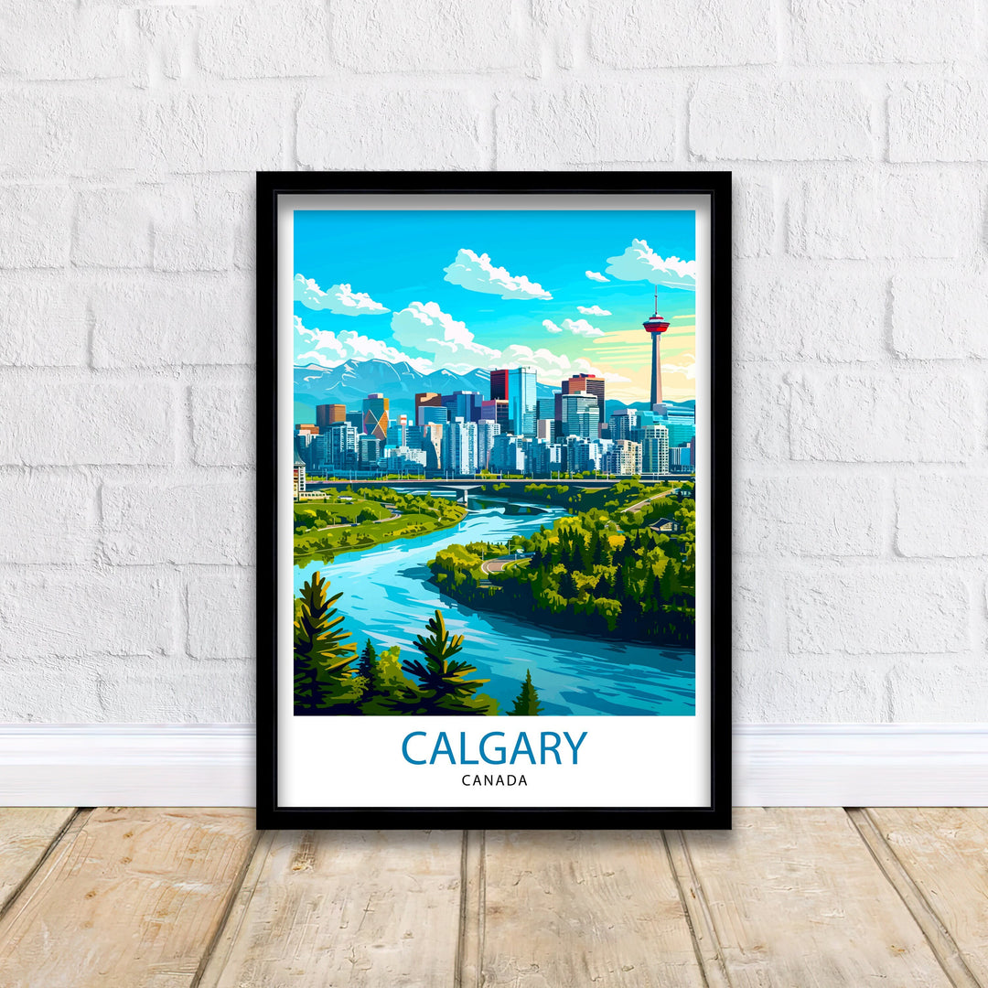 Calgary Canada Travel Print Wall Decor Wall Art Calgary Wall Hanging Home Décor Calgary Gift Art Lovers Canadian Art Lover Gift Print Art