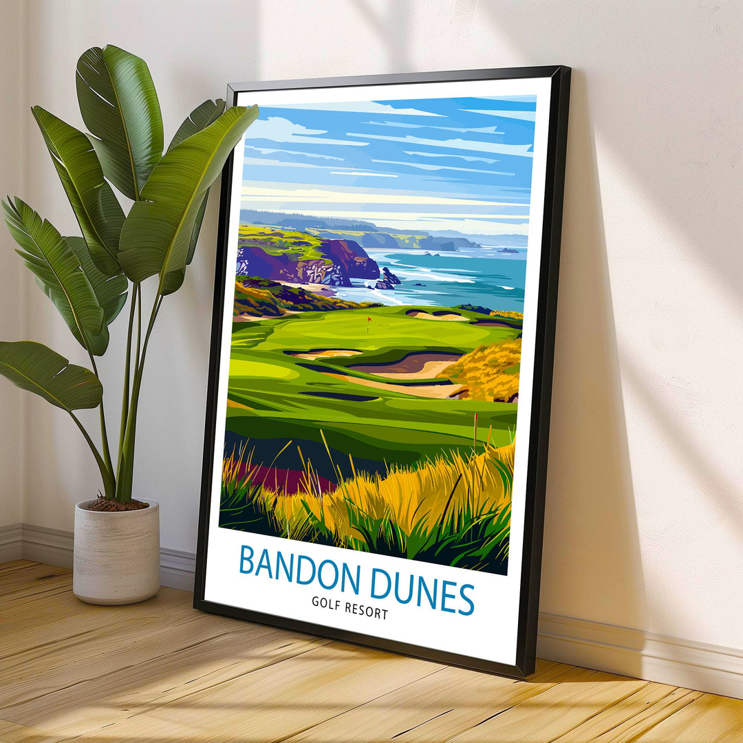 Bandon Dunes Golf Resort Oregon Travel Print Wall Decor Wall Art Bandon Dunes Wall Hanging Home Décor Bandon Dunes Gift Art Lovers Golf