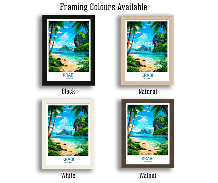 Krabi Thailand Travel Print Wall Decor Wall Art Krabi Wall Hanging Home Décor Krabi Gift Art Lovers Thai Art Lover Gift Print Art