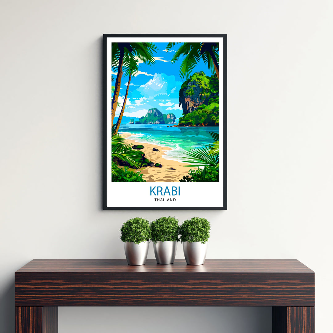 Krabi Thailand Travel Print Wall Decor Wall Art Krabi Wall Hanging Home Décor Krabi Gift Art Lovers Thai Art Lover Gift Print Art