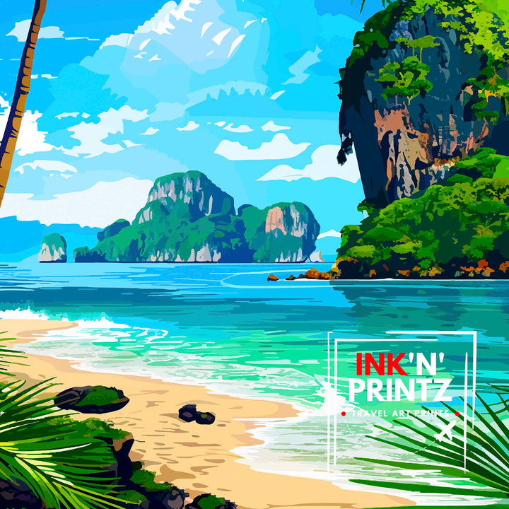 Krabi Thailand Travel Print Wall Decor Wall Art Krabi Wall Hanging Home Décor Krabi Gift Art Lovers Thai Art Lover Gift Print Art