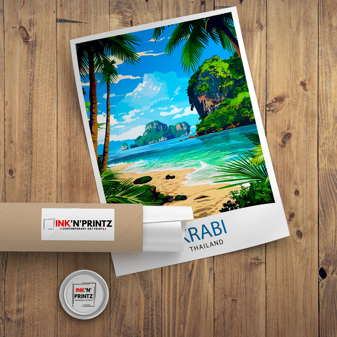 Krabi Thailand Travel Print Wall Decor Wall Art Krabi Wall Hanging Home Décor Krabi Gift Art Lovers Thai Art Lover Gift Print Art