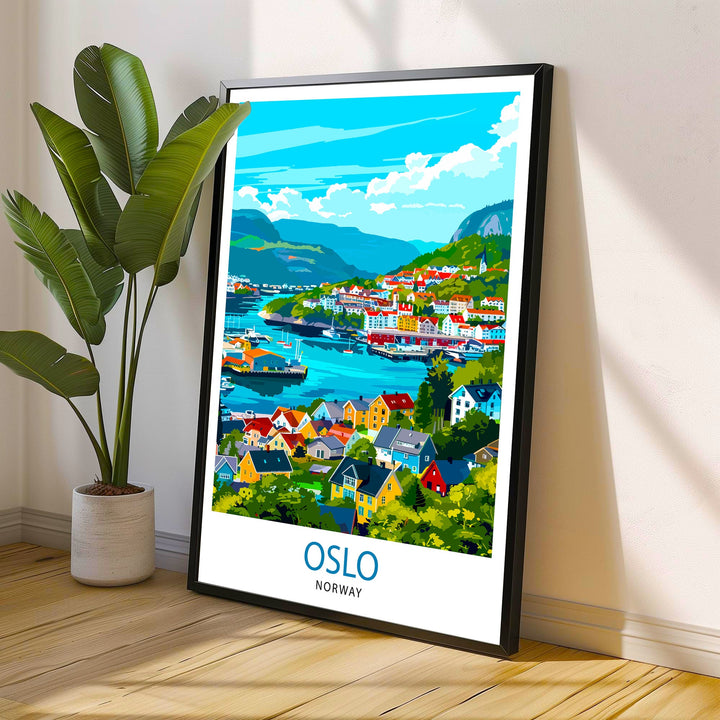 Oslo Norway Travel Print Wall Decor Wall Art Oslo Wall Hanging Home Décor Oslo Gift Art Lovers Norwegian Art Lover Gift Print Art