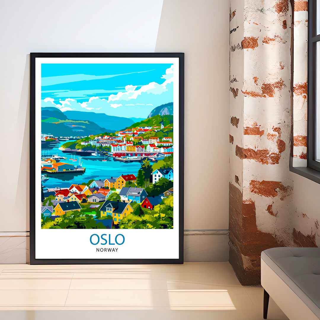 Oslo Norway Travel Print Wall Decor Wall Art Oslo Wall Hanging Home Décor Oslo Gift Art Lovers Norwegian Art Lover Gift Print Art