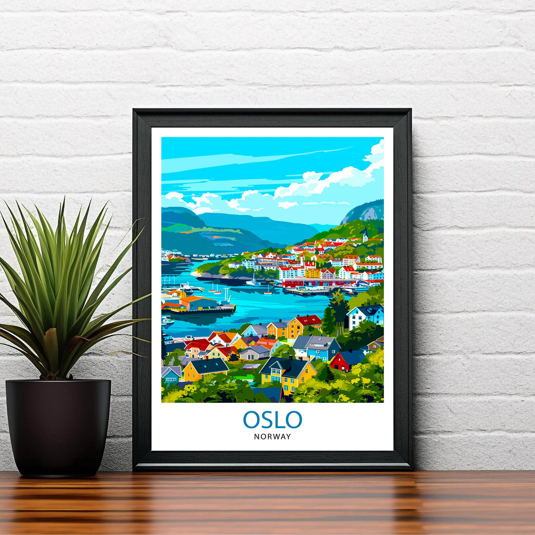 Oslo Norway Travel Print Wall Decor Wall Art Oslo Wall Hanging Home Décor Oslo Gift Art Lovers Norwegian Art Lover Gift Print Art