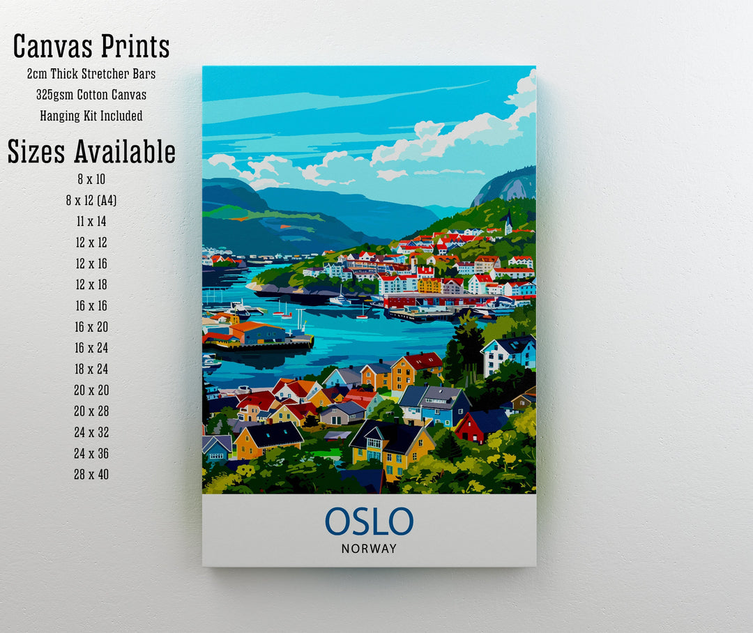 Oslo Norway Travel Print Wall Decor Wall Art Oslo Wall Hanging Home Décor Oslo Gift Art Lovers Norwegian Art Lover Gift Print Art