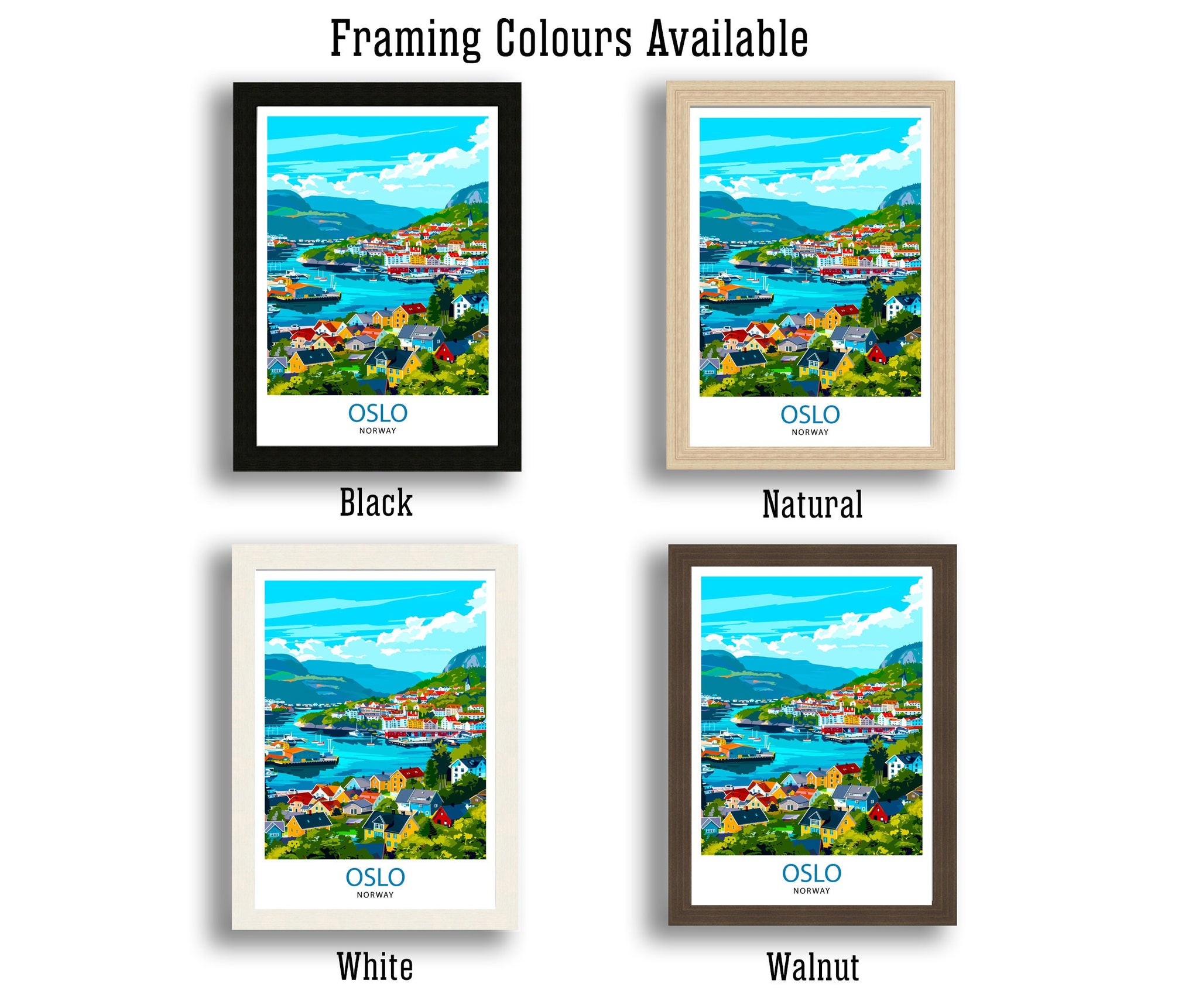 Oslo Norway Travel Print Wall Decor Wall Art Oslo Wall Hanging Home Décor Oslo Gift Art Lovers Norwegian Art Lover Gift Print Art