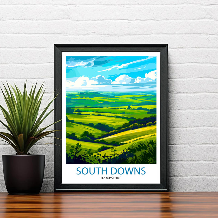 South Downs England Travel Poster