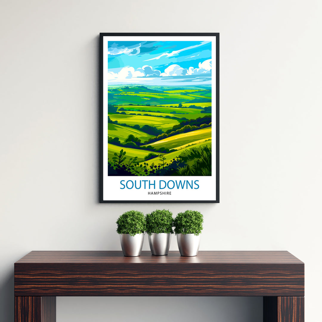 South Downs England Travel Poster