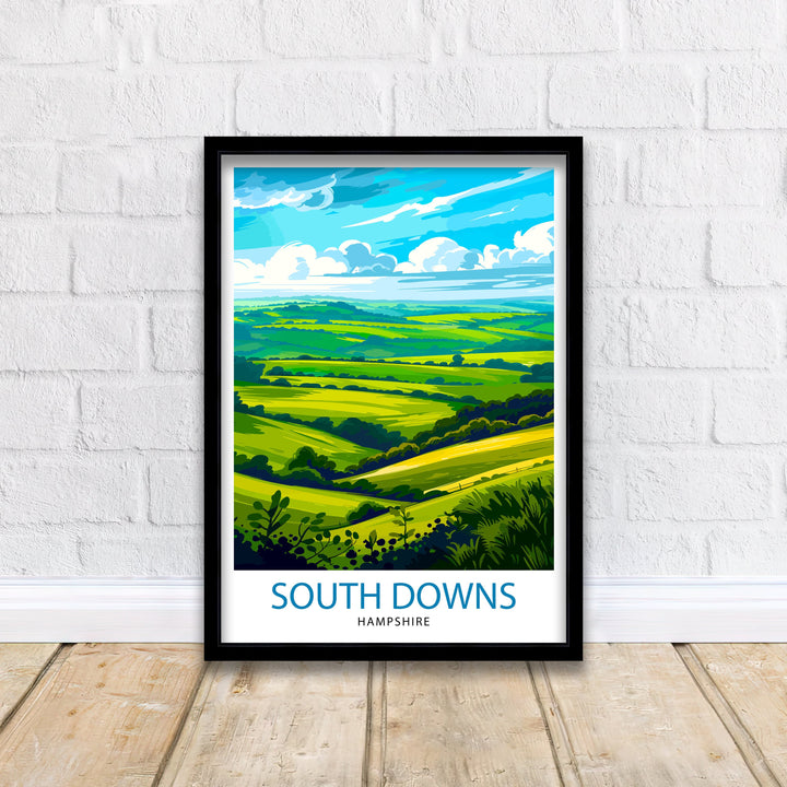 South Downs England Travel Poster