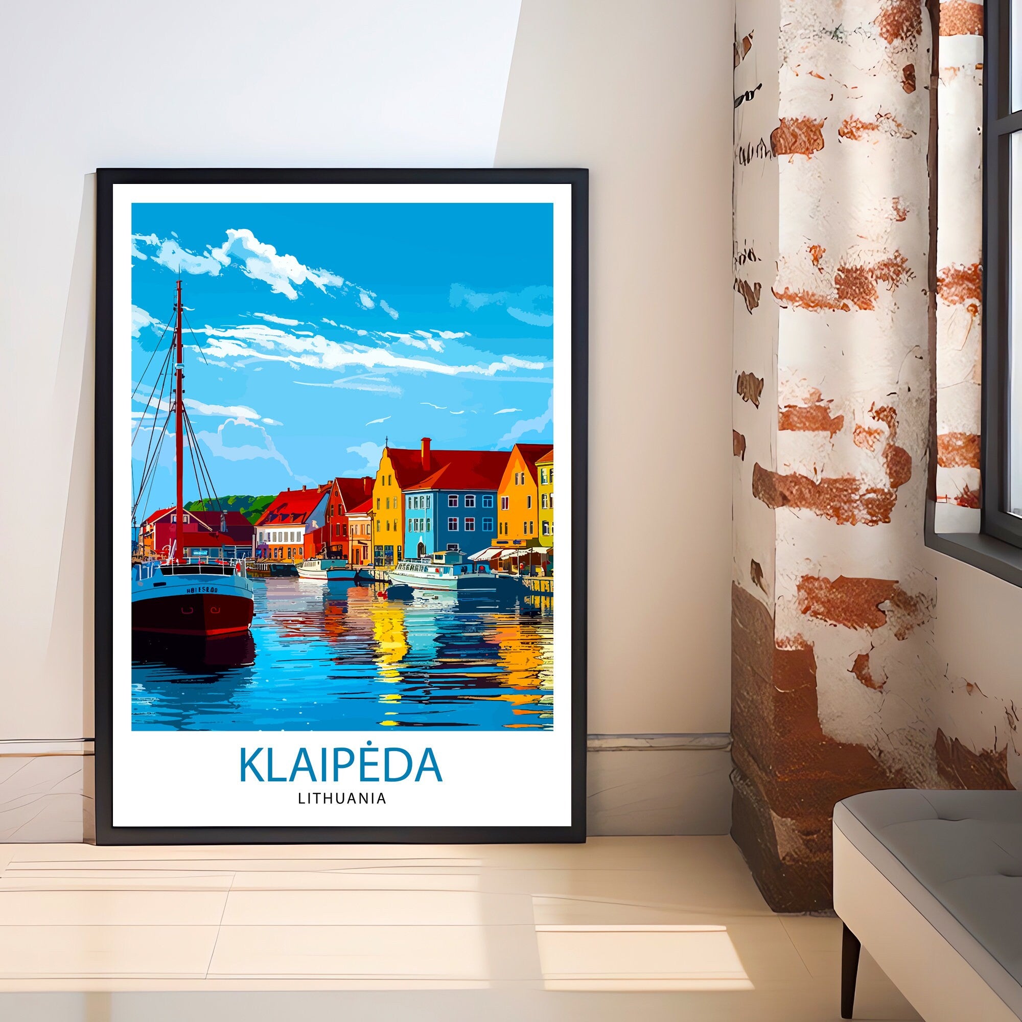 Klaipeda Lithuania Travel Print Wall Decor Wall Art Klaipeda Wall Hanging Home Décor Klaipeda Gift Art Lovers Lithuanian Art Lover