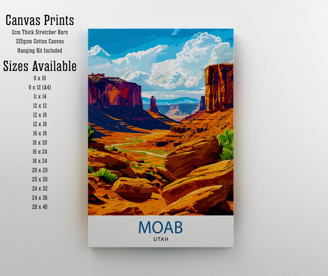 Moab Utah Travel Print Wall Decor Wall Art Moab Wall Hanging Home Décor Moab Gift Art Lovers Utah Art Lover Gift Print Art