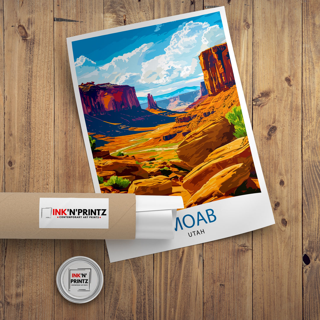 Moab Utah Travel Print Wall Decor Wall Art Moab Wall Hanging Home Décor Moab Gift Art Lovers Utah Art Lover Gift Print Art