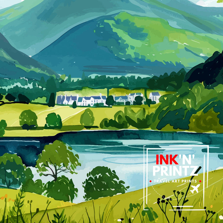 Derwentwater Lake District Travel Poster