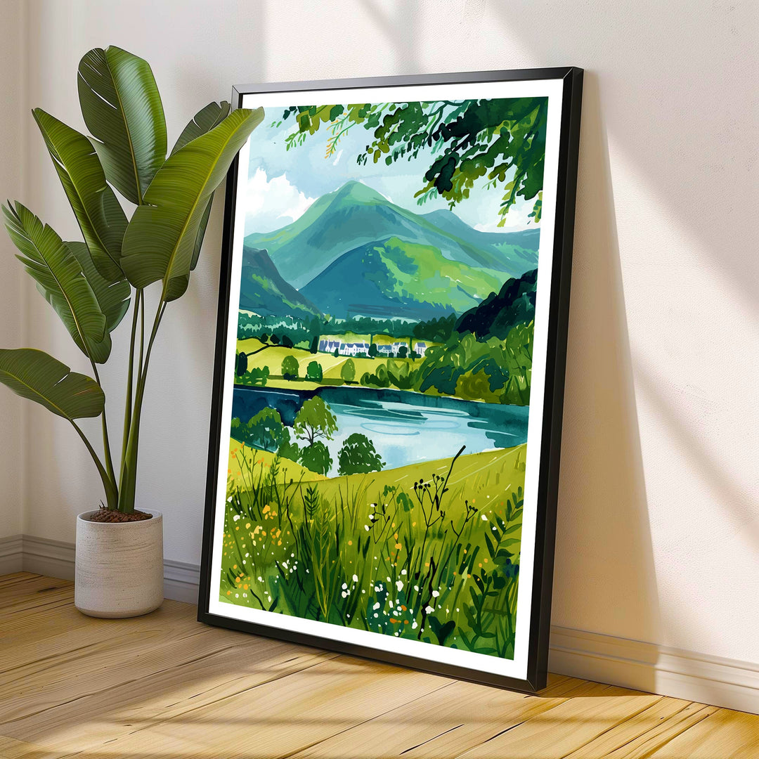 Derwentwater Lake District Travel Print Wall Decor Wall Art Derwentwater Wall Hanging Home Décor Derwentwater Gift Art Lovers UK Art