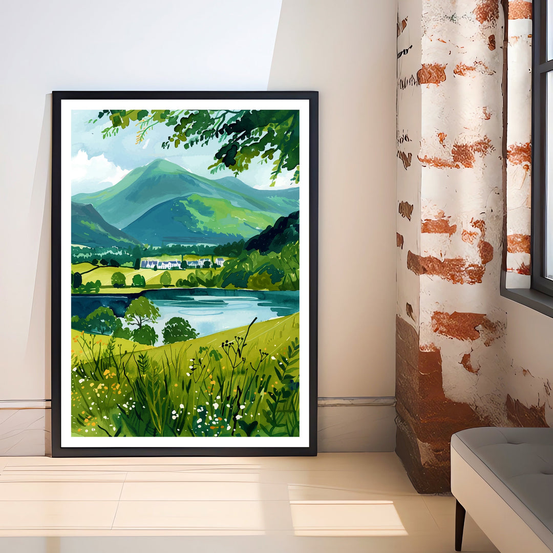 Derwentwater Lake District Travel Poster