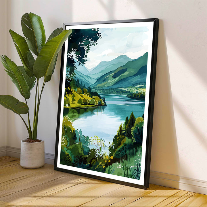 Derwentwater Lake District Travel Poster