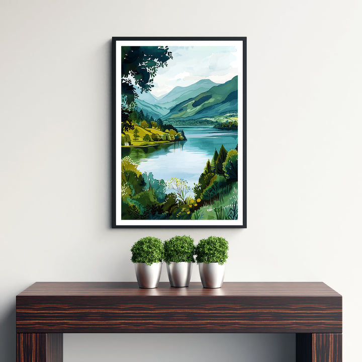 Derwentwater Lake District Travel Poster