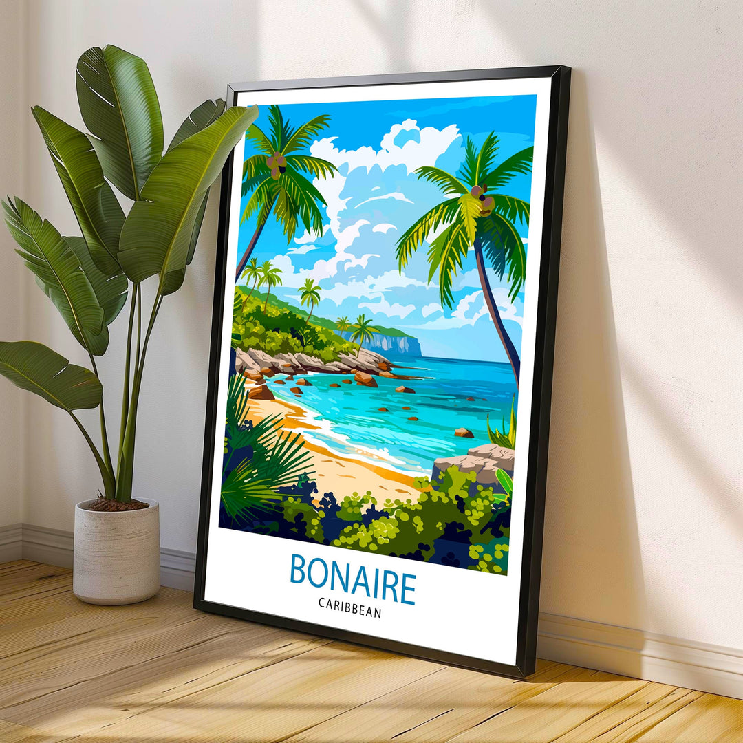 Bonaire Caribbean Travel Poster