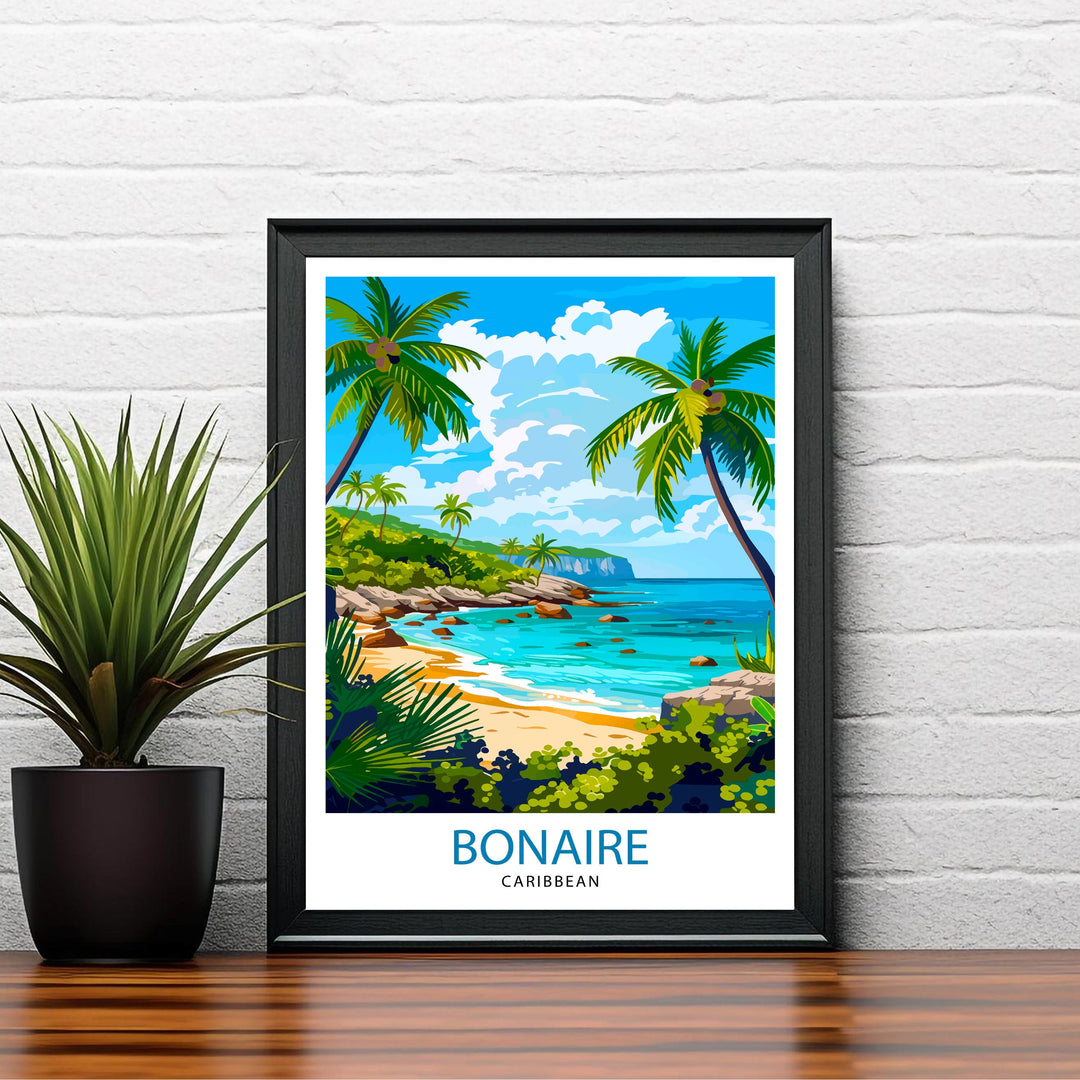 Bonaire Caribbean Travel Poster