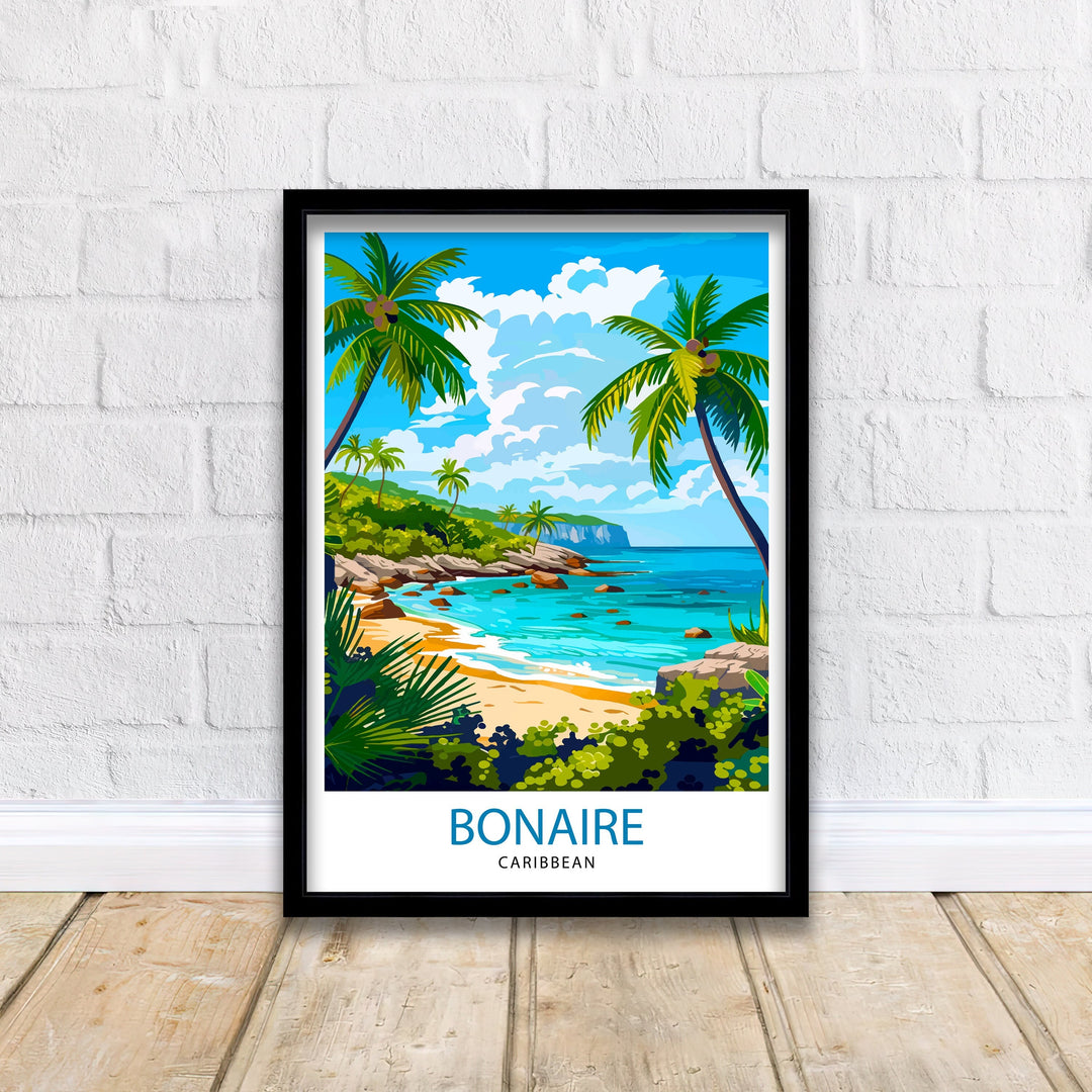 Bonaire Caribbean Travel Poster