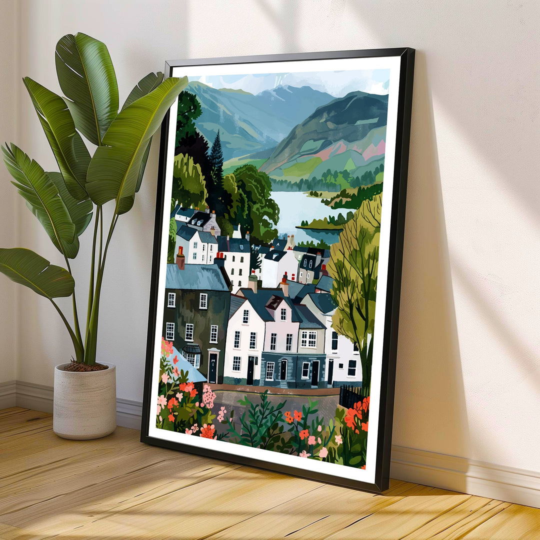 Keswick Lake District Travel Print Wall Decor Wall Art Keswick Wall Hanging Home Décor Keswick Gift Art Lovers UK Art Lover Gift Print Art