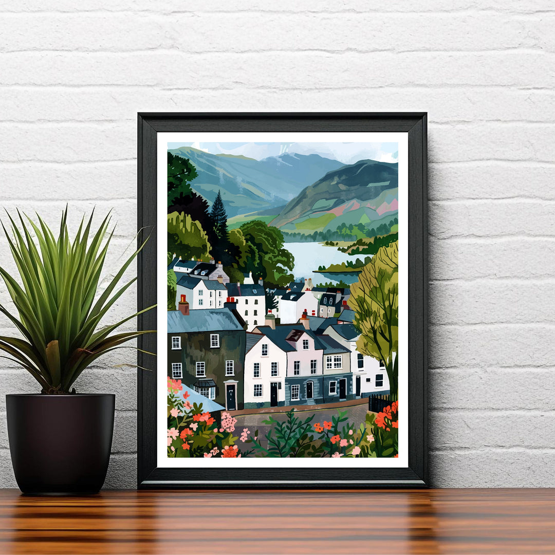 Keswick Lake District Travel Print Wall Decor Wall Art Keswick Wall Hanging Home Décor Keswick Gift Art Lovers UK Art Lover Gift Print Art