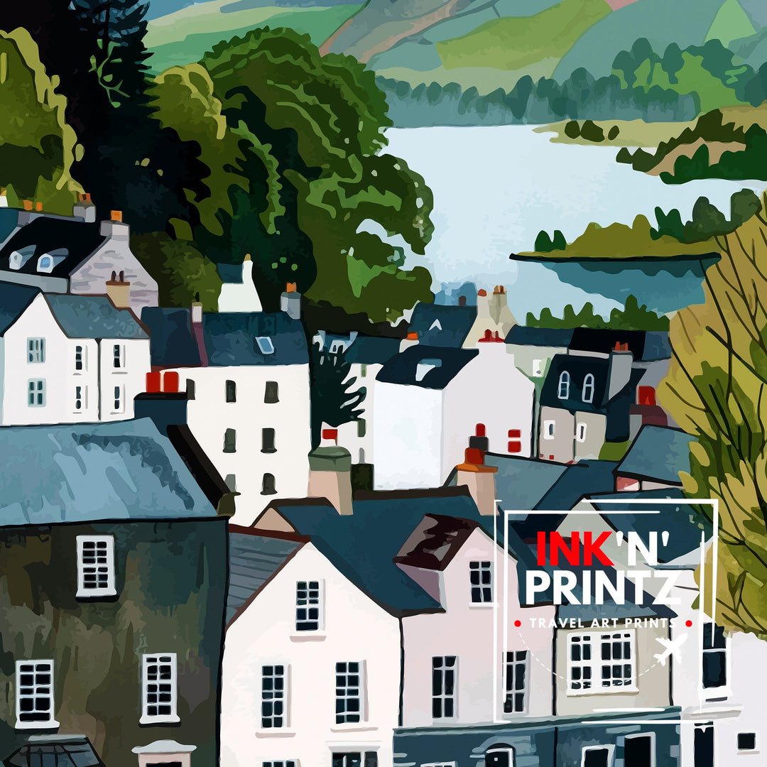 Keswick Lake District Travel Poster