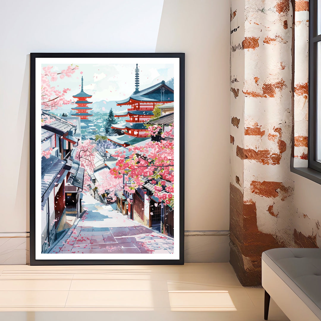 Kyoto Japan Travel Print Kyoto Wall Decor Kyoto Poster Japan Travel Prints Kyoto Art Print Kyoto Illustration Kyoto Wall Art