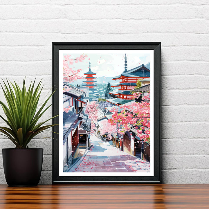 Kyoto Japan Travel Print Kyoto Wall Decor Kyoto Poster Japan Travel Prints Kyoto Art Print Kyoto Illustration Kyoto Wall Art