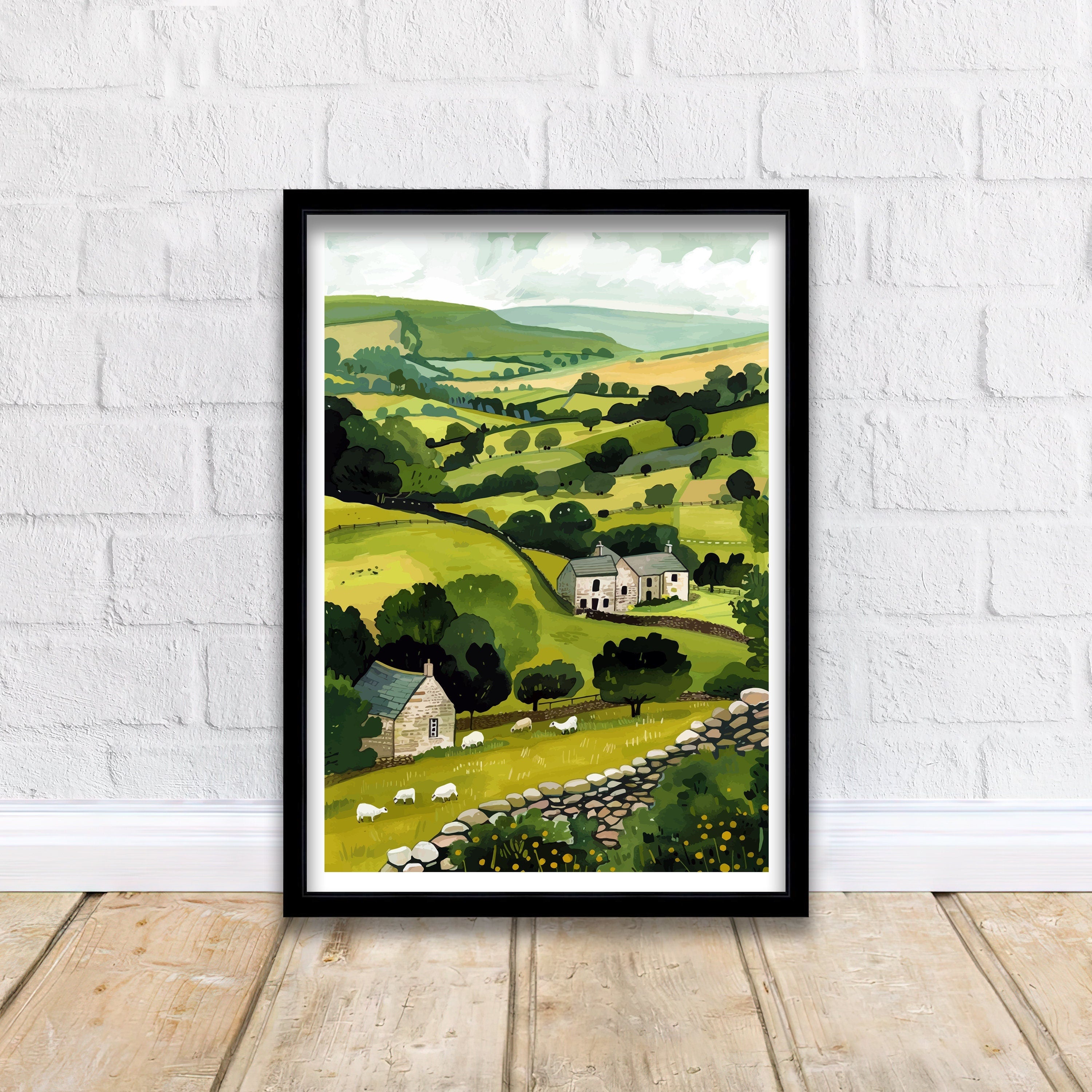 Yorkshire Dales Travel Print Wall Decor Wall Art Yorkshire Dales Wall Hanging Home Décor Yorkshire Dales Gift Art Lovers British Art Lover
