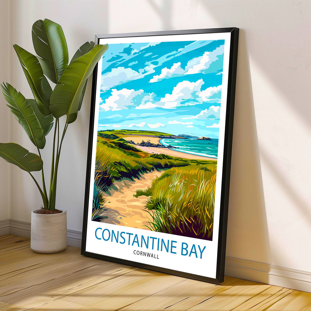 Constantine Bay Cornwall Travel Poster