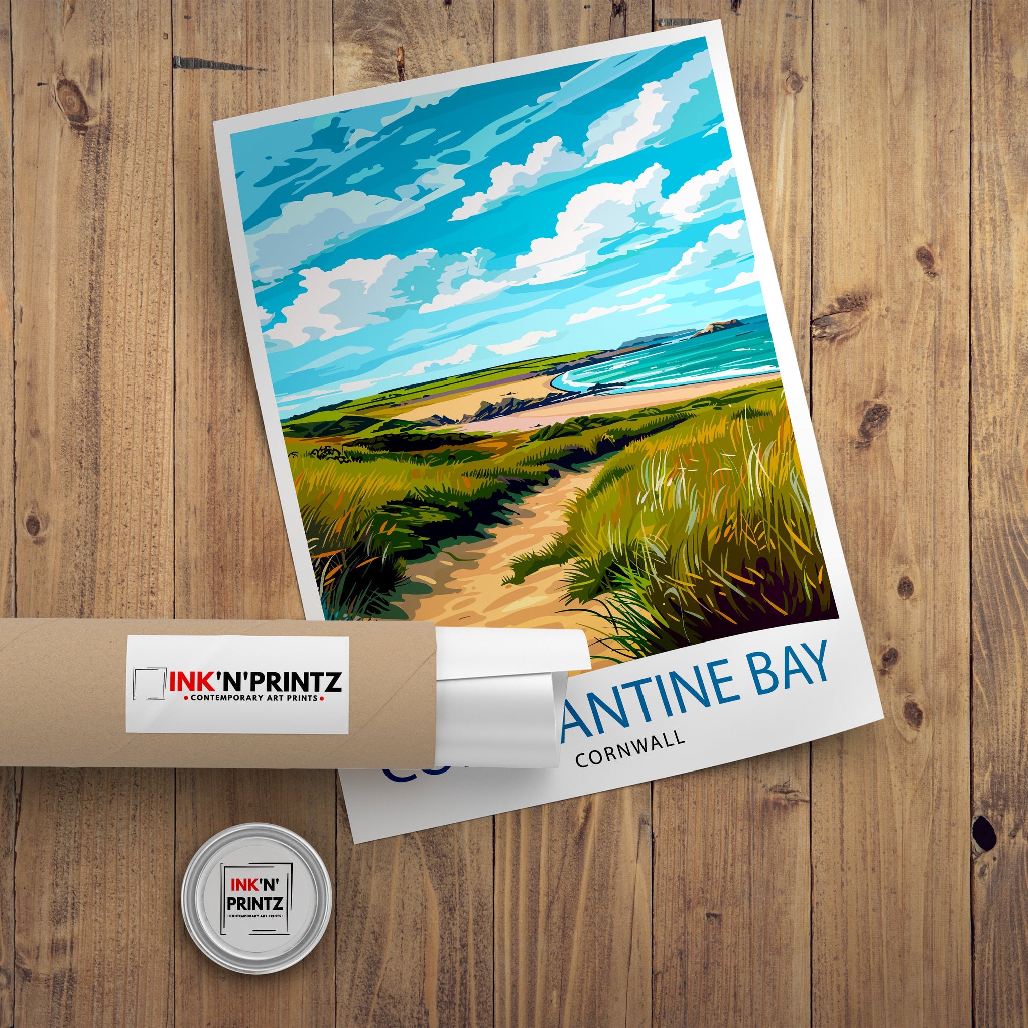 Constantine Bay Cornwall Travel Poster