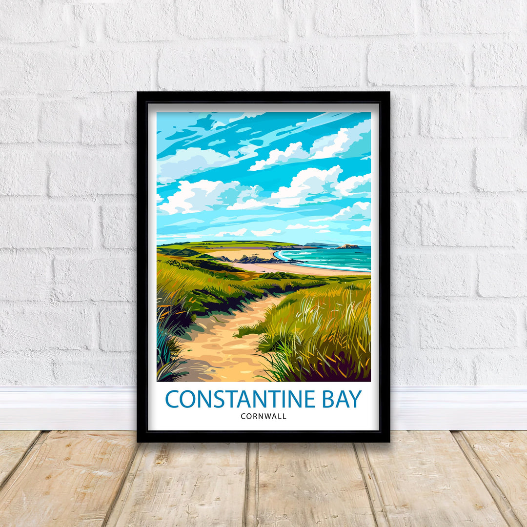 Constantine Bay Cornwall Travel Poster