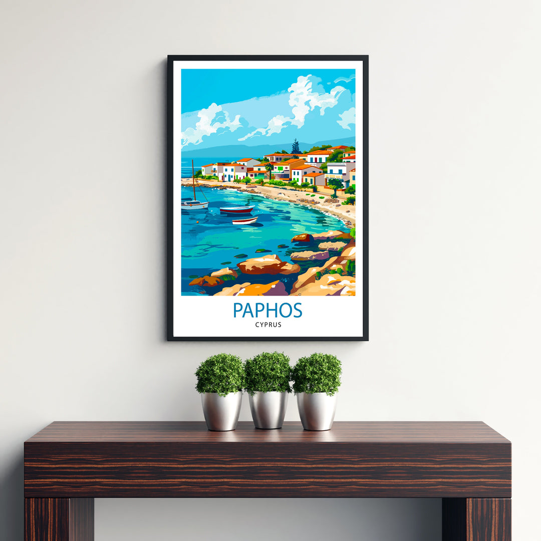 Paphos Cyprus Travel Print Wall Decor Wall Art Paphos Wall Hanging Home Décor Paphos Gift Art Lovers Cypriot Art Lover Gift Print Art