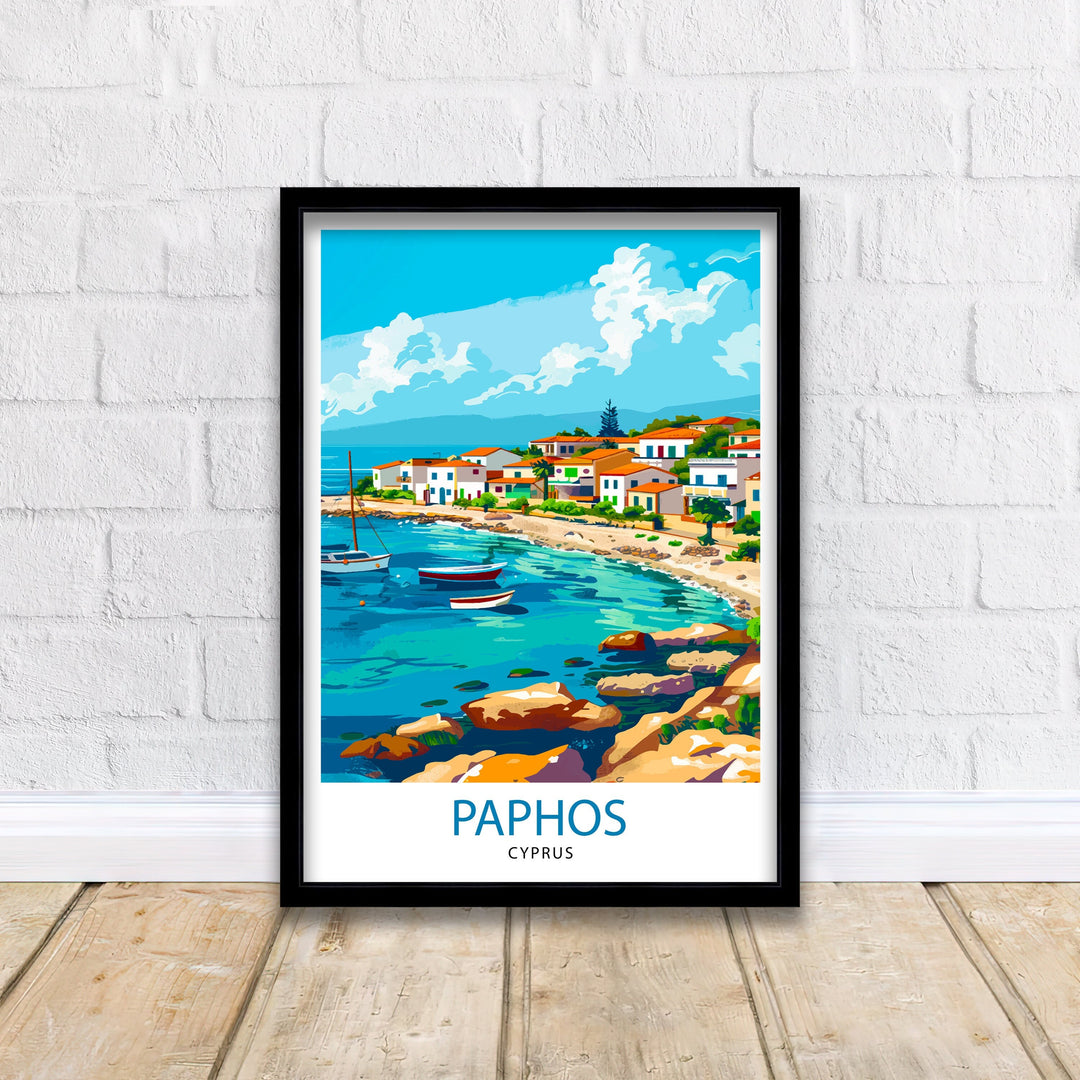 Paphos Cyprus Travel Poster