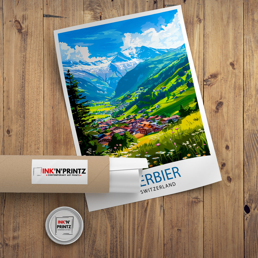 Verbier Switzerland Summer Travel Print Wall Decor Wall Art Verbier Wall Hanging Home Décor Verbier Gift Art Lovers Swiss Art Lover