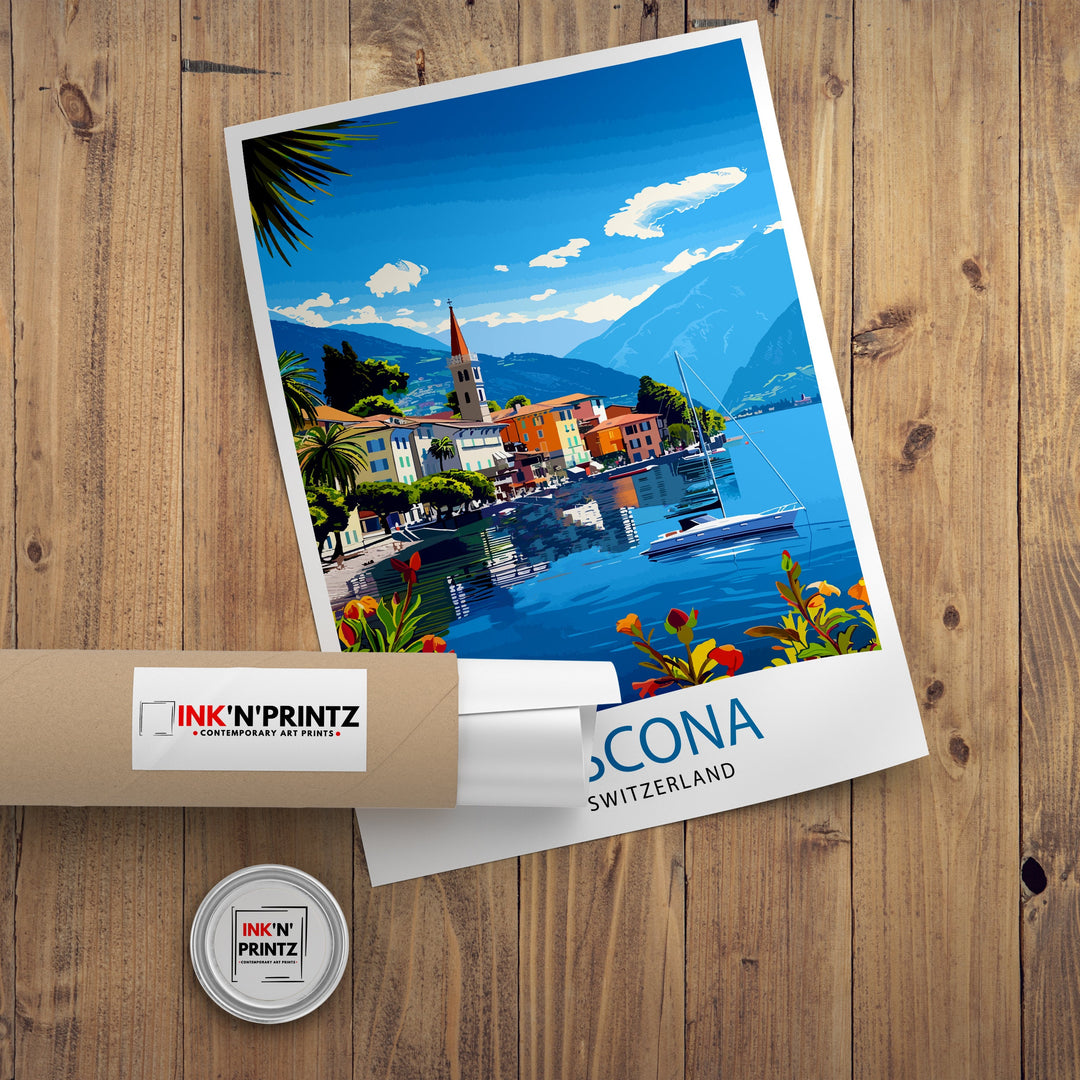 Ascona Switzerland Travel Poster