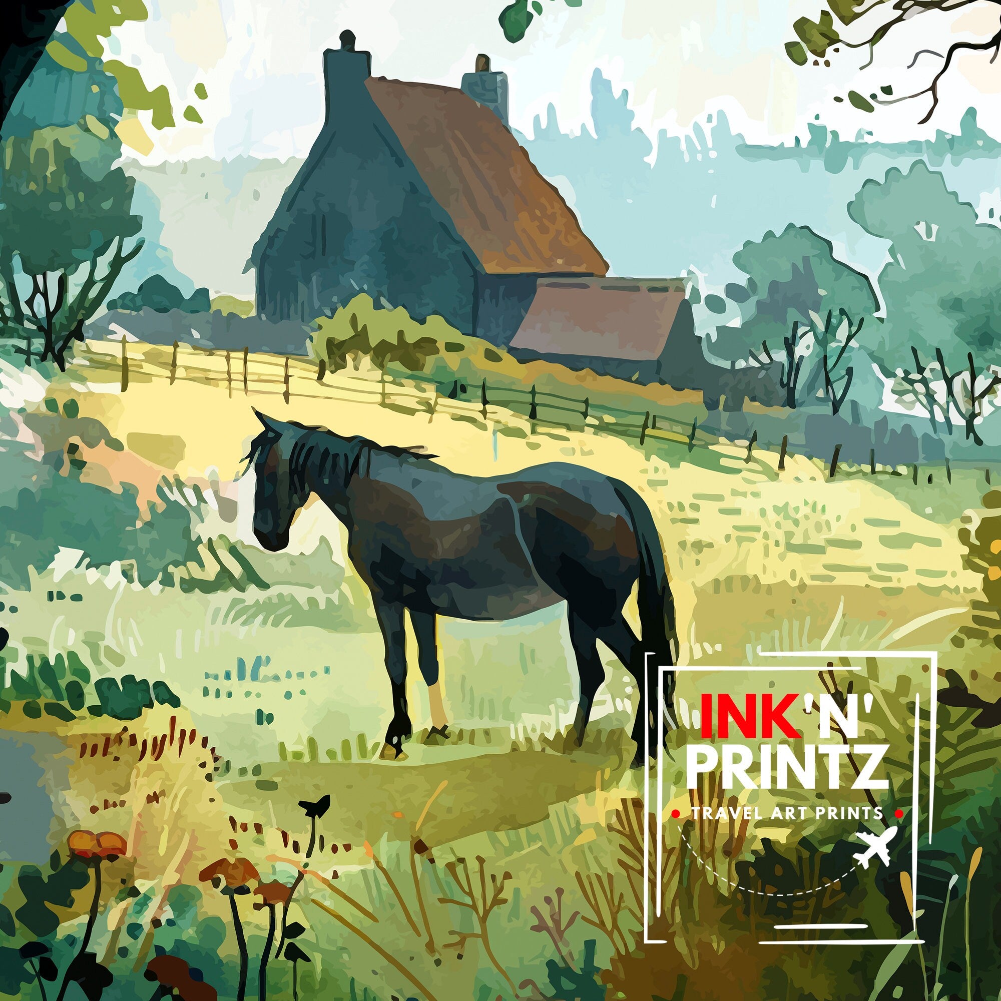 New Forest Travel Print Wall Decor Wall Art New Forest Wall Hanging Home Décor New Forest Gift Art Lovers British Art Lover Gift Print Art