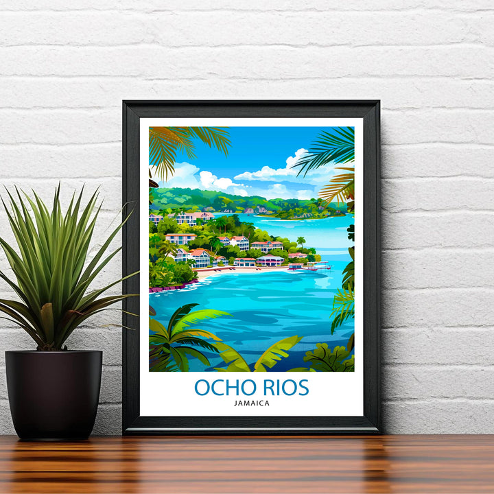 Ocho Rios Jamaica Travel Print Wall Decor Wall Art Ocho Rios Wall Hanging Home Décor Ocho Rios Gift Art Lovers Jamaican Art Lover Gift