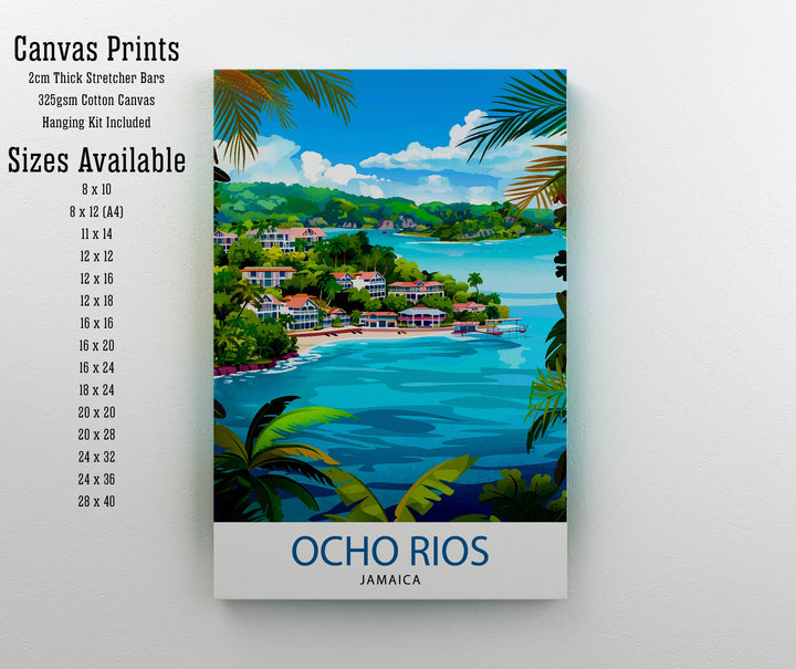 Ocho Rios Jamaica Travel Print Wall Decor Wall Art Ocho Rios Wall Hanging Home Décor Ocho Rios Gift Art Lovers Jamaican Art Lover Gift