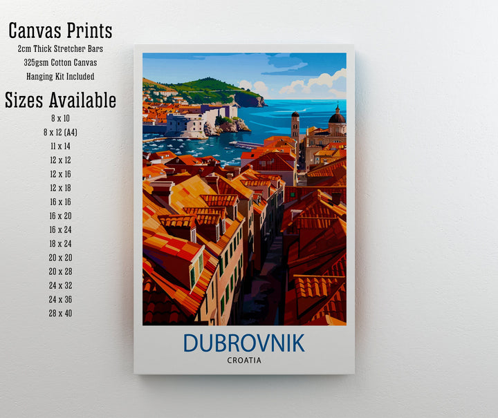 Dubrovnik Croatia Travel Poster Dubrovnik