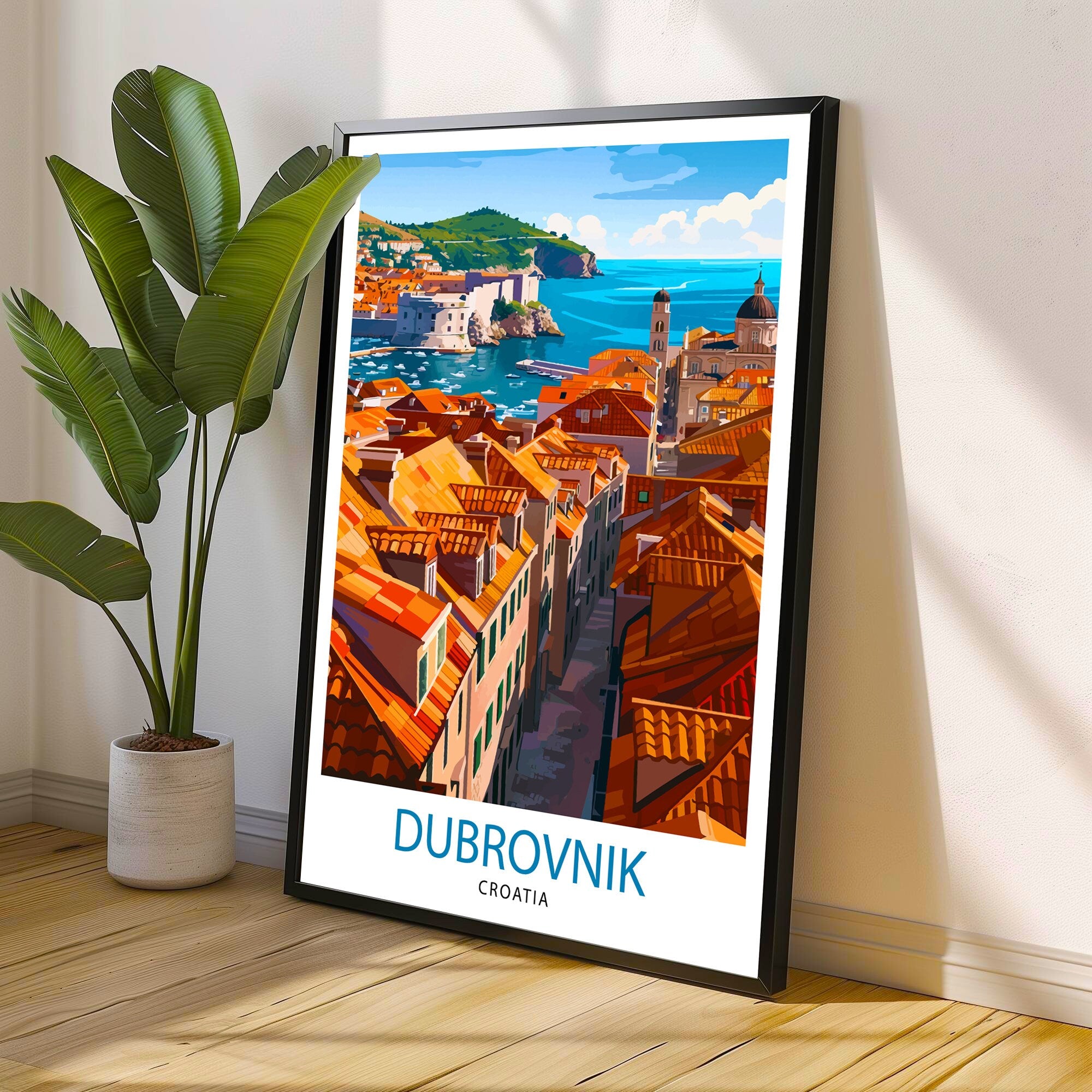 Dubrovnik Croatia Travel Print Dubrovnik Wall Decor Dubrovnik Poster Croatia Travel Prints Dubrovnik Art Print Dubrovnik Illustration