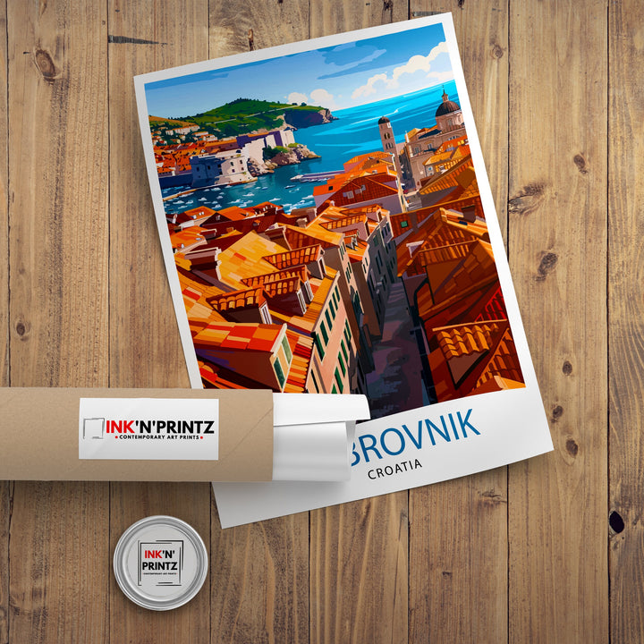 Dubrovnik Croatia Travel Print Dubrovnik Wall Decor Dubrovnik Poster Croatia Travel Prints Dubrovnik Art Print Dubrovnik Illustration